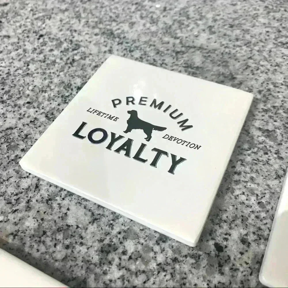 Set of 6 white dog lover coasters - Picture 7 of 8